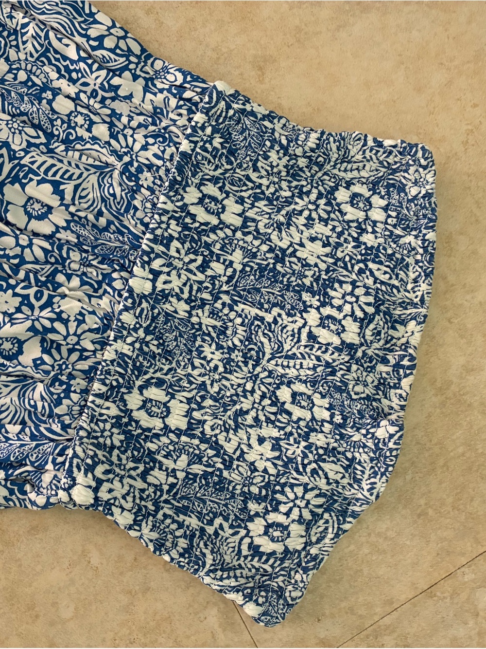 Jessica Simpson Blue and White Floral Strapless Maxi /Midi Dress - Picture 3 of 7